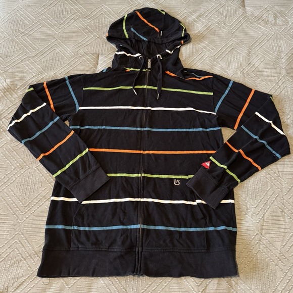 Y2K Skater Grunge Burton Mens Zip Up Jacket Hoodie Snowboarding Size Large - Picture 1 of 5